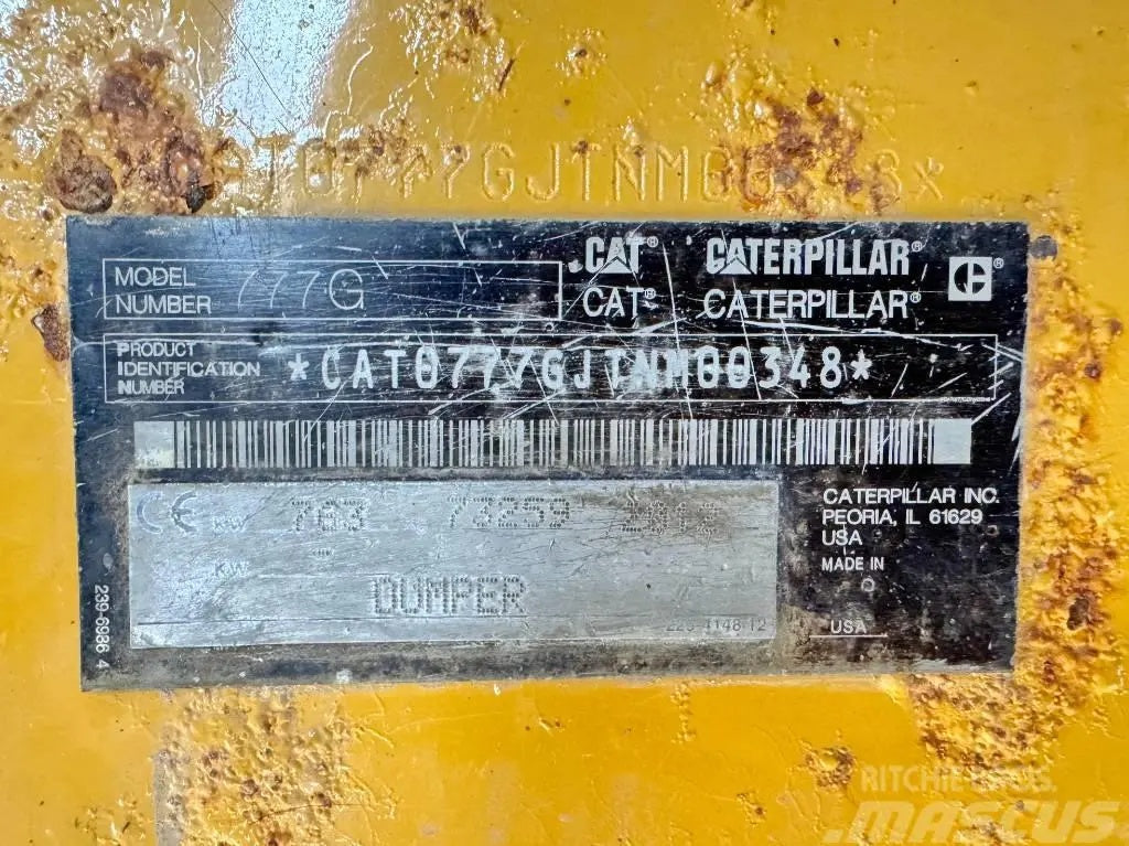 Used Caterpillar CAT 777G Mining Off-Highway Truck 2014